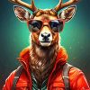 Stylish Deer Wearing Clothes 5D Diamond Painting