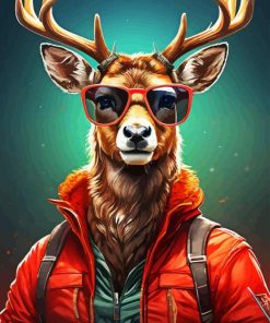 Stylish Deer Wearing Clothes 5D Diamond Painting