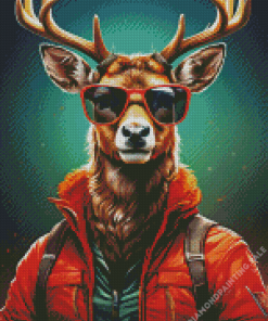 Stylish Deer Wearing Clothes 5D Diamond Painting