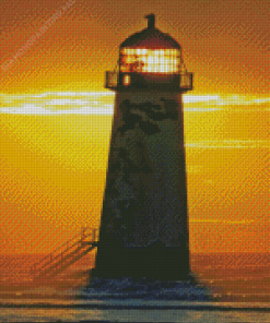 Sunrise Over Talacre Lighthouse 5D Diamond Painting