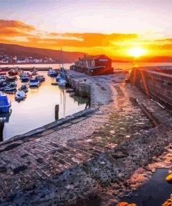 Sunset At Lyme Regis 5D Diamond Painting