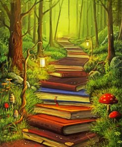 Trees And Books 5D Diamond Painting