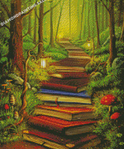 Trees And Books 5D Diamond Painting