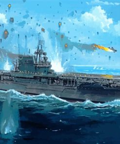 Uss Lexington The Blue Ghost 5D Diamond Painting