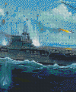 Uss Lexington The Blue Ghost 5D Diamond Painting