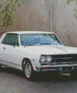 White Chevelle Super Sport 5D Diamond Painting