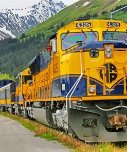 Winter Alaska Railroad Train 5D Diamond Painting