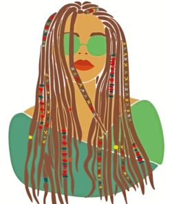 Woman With Locs Art 5D Diamond Painting