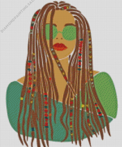 Woman With Locs Art 5D Diamond Painting