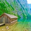 Wooden Cottage Lake Koenigssee 5D Diamond Painting