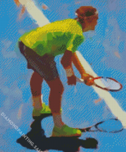 Abstract Tennis Player Roger Federer 5D Diamond Painting