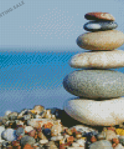 Beach Stones Illustration 5D Diamond Painting