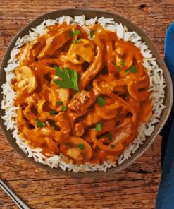 Beef Stroganoff With Rice 5D Diamond Painting