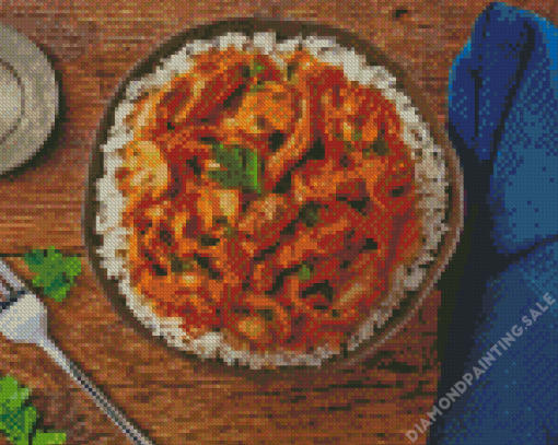 Beef Stroganoff With Rice 5D Diamond Painting