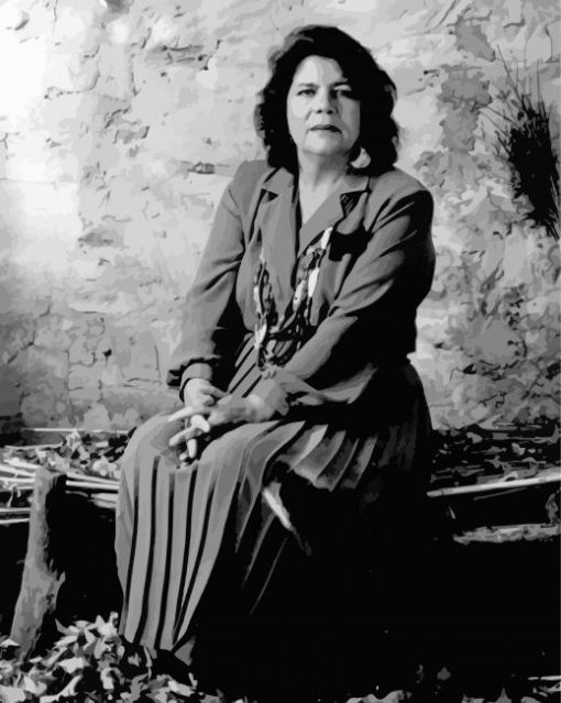 Black And White Wilma Mankiller 5D Diamond Painting