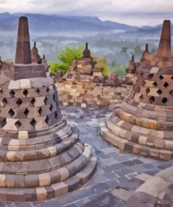 Borobudur Temple In Java Island 5D Diamond Painting