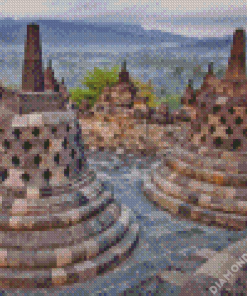 Borobudur Temple In Java Island 5D Diamond Painting