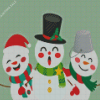 Christmas Postcard Of Cute Cheerful Snowman 5D Diamond Painting