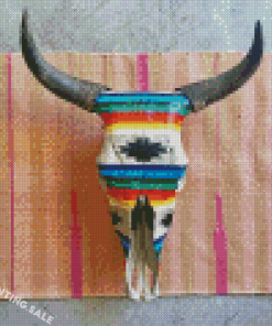 Colorful Cow Skull 5D Diamond Painting