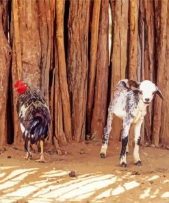 Goat Chicken 5D Diamond Painting