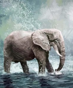 Grey Water Elephant 5D Diamond Painting