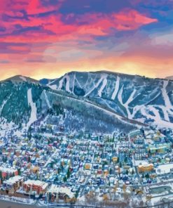 Park City Utah Sunset 5D Diamond Painting