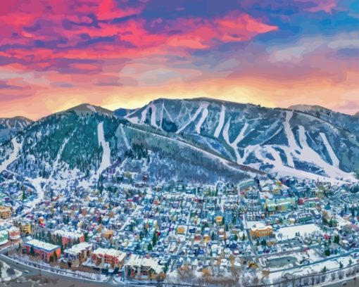 Park City Utah Sunset 5D Diamond Painting