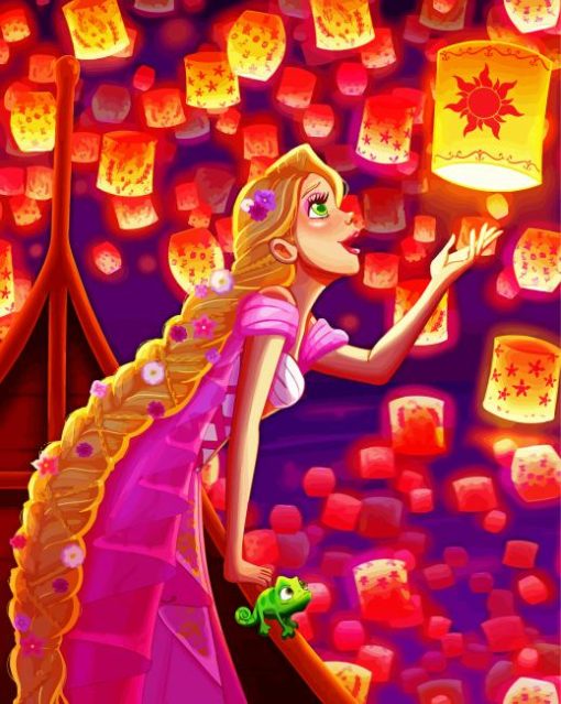 Rapunzel Tangled Lanterns 5D Diamond Painting