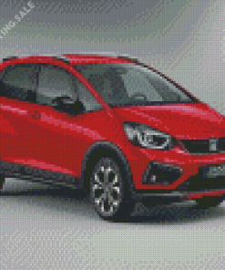 Red Honda Jazz 5D Diamond Painting