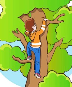 Tree Climbing Boy 5D Diamond Painting