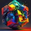 Abstract Rubiks Cube 5D Diamond Painting