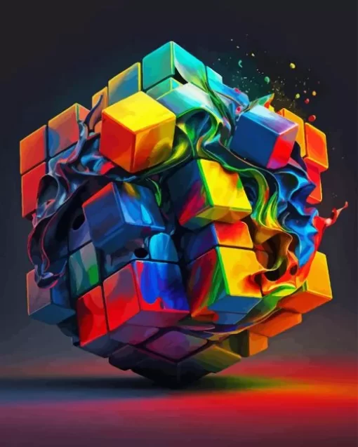 Abstract Rubiks Cube 5D Diamond Painting