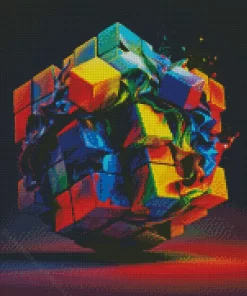 Abstract Rubiks Cube 5D Diamond Painting