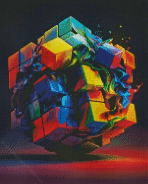 Abstract Rubiks Cube 5D Diamond Painting