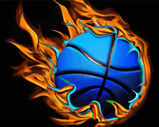 Basketball Flames 5D Diamond Painting