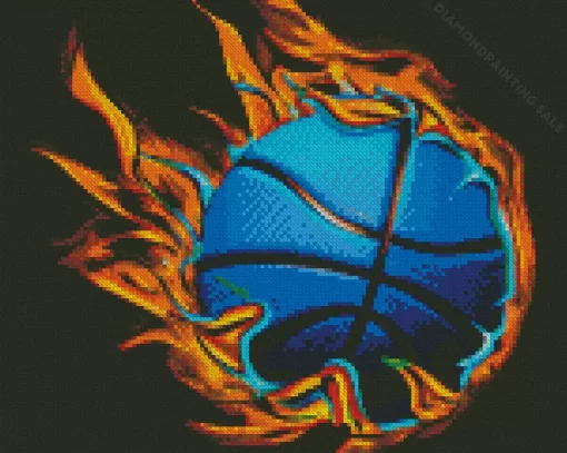 Basketball Flames 5D Diamond Painting