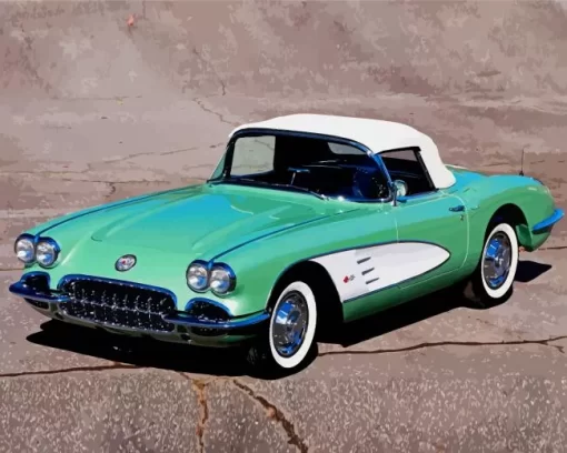 Cascade Green 1960 Corvette 5D Diamond Painting