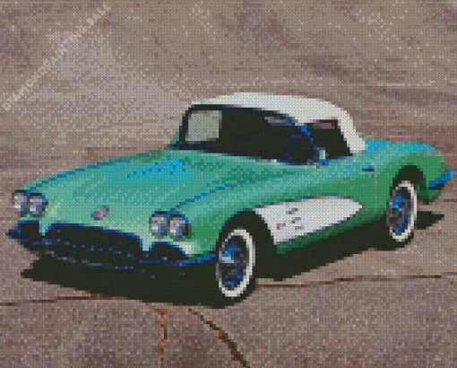 Cascade Green 1960 Corvette 5D Diamond Painting