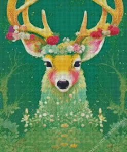 Flowers Antlers Deer 5D Diamond Painting