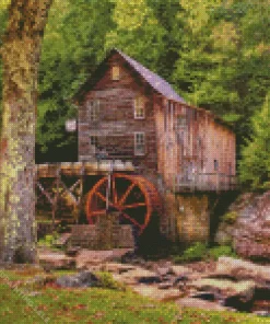 Glade Creek Grist Mill Art 5D Diamond Painting