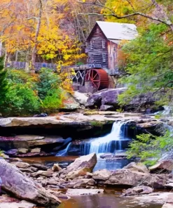 Glade Creek Grist Mill 5D Diamond Painting