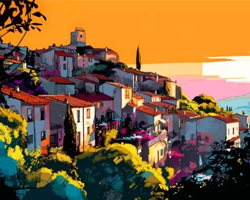 Illustration Saint Paul De Vence 5D Diamond Painting