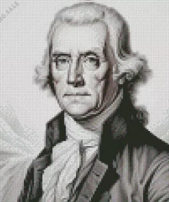 Monochrome Thomas Jefferson 5D Diamond Painting