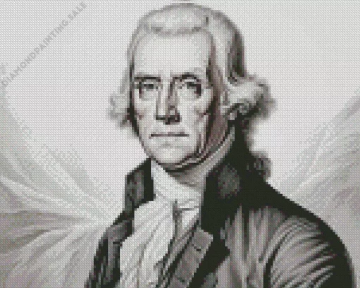 Monochrome Thomas Jefferson 5D Diamond Painting