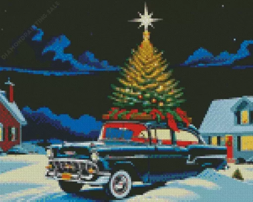 Vintage Christmas Evening 5D Diamond Painting