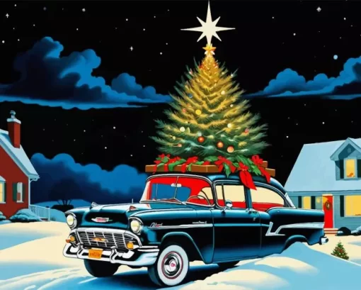 Vintage Christmas Evening 5D Diamond Painting