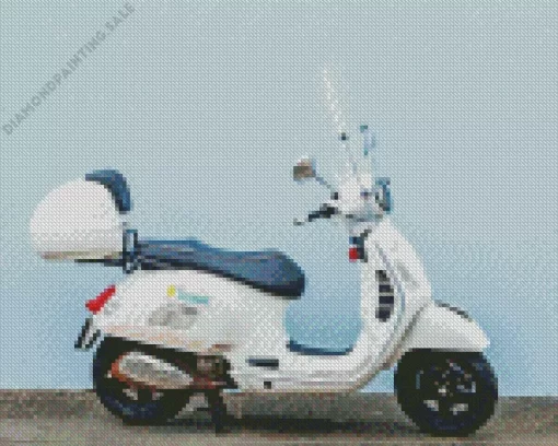 White Vespa 5D Diamond Painting