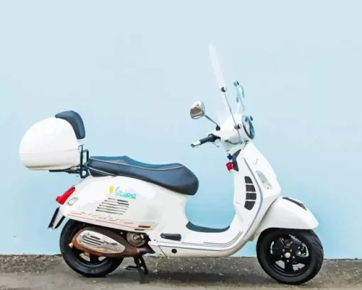 White Vespa 5D Diamond Painting