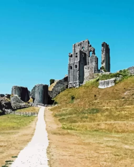 Corfe Castle 5D Diamond Painting