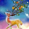 Fantasy Floral Antlers 5D Diamond Painting